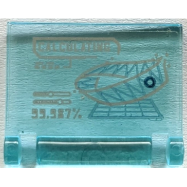 trans-light blue minifigure utensil book cover with calculating 99.987% and mã¶bius strip pattern sticker - set 76192