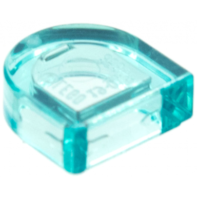 trans-light blue tile round 1 x 1 half circle extended