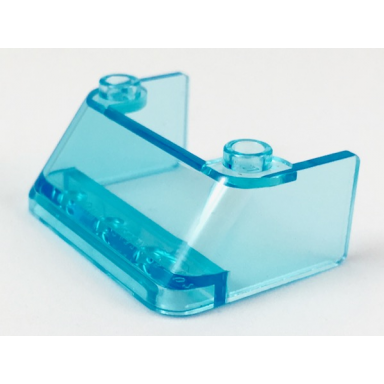 trans-light blue windscreen 3 x 4 x 1 1 3 with 2 studs on top