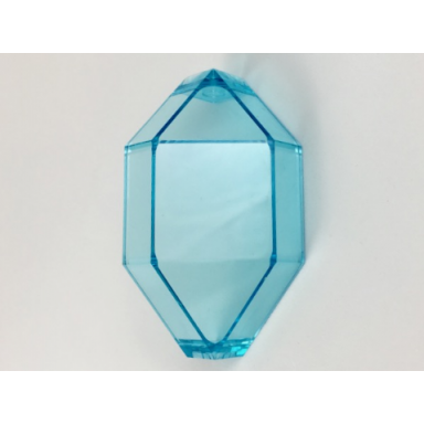 trans-light blue panel 3 x 3 x 6 corner convex