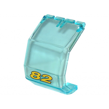 trans-light blue windscreen 4 x 4 x 4 1 3 helicopter with yellow number 82 pattern sticker - set 8210