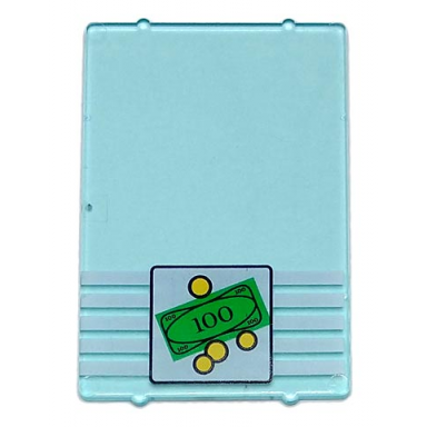 trans-light blue glass for window 1 x 4 x 5 with bank money 100 bill and 4 coins pattern