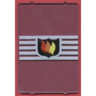 trans-light blue glass for window 1 x 4 x 5 with fire logo badge on 5 white stripes pattern