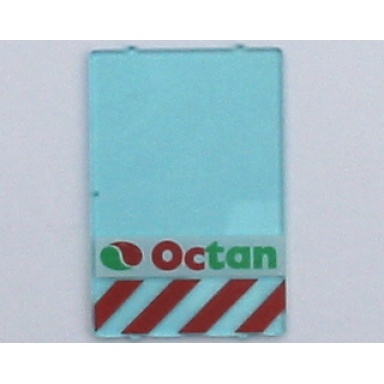 glass for window 1 x 4 x 5 with octan logo and red danger stripes pattern