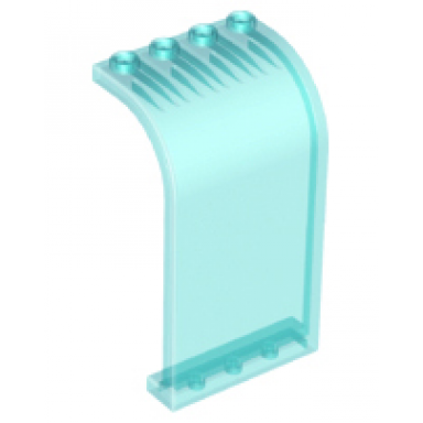 trans-light blue panel 3 x 4 x 6 curved top