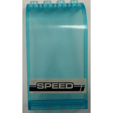 trans-light blue panel 3 x 4 x 6 curved top with speed black and blue stripes on white background pattern sticker - set 8154