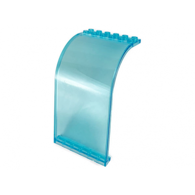 trans-light blue panel 6 x 6 x 9 curved top