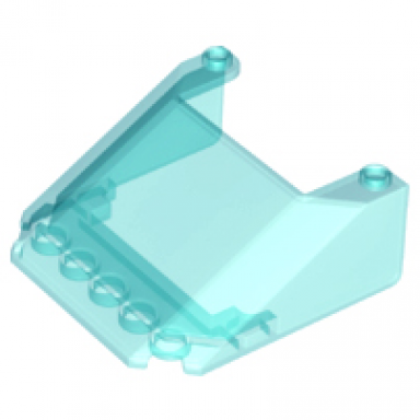 trans-light blue windscreen 6 x 6 x 2 with 2 studs on top