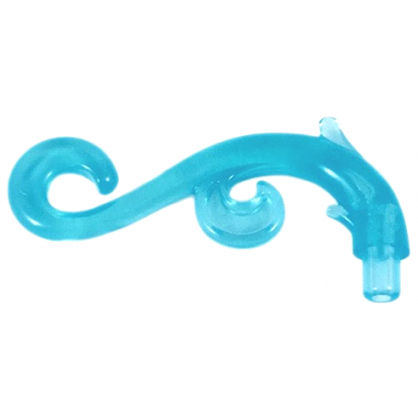 trans-light blue plant stem curved with bar thorns and swirls