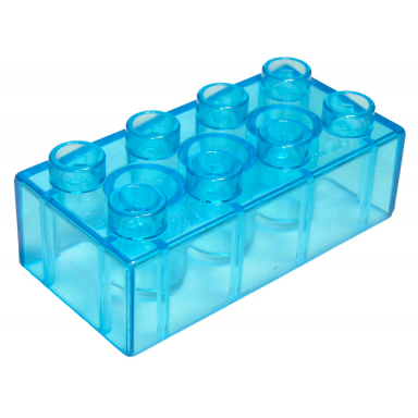 trans-light blue duplo brick 2 x 4