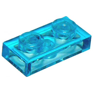 trans-light blue plate 1 x 2