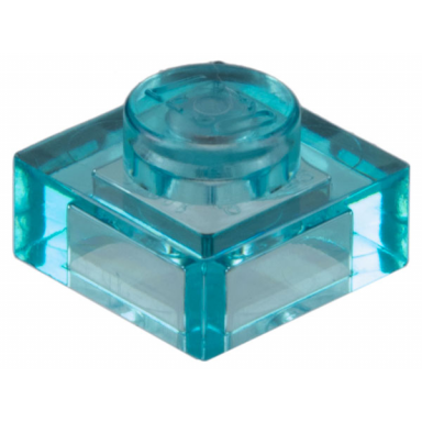 trans-light blue plate 1 x 1