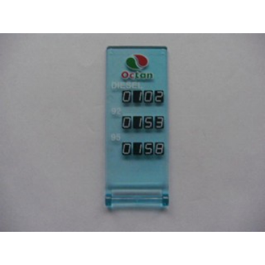 trans-light blue flag 7 x 3 with bar handle with octan logo and price list pattern sticker - set 7993