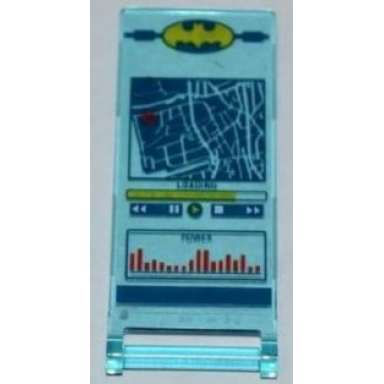 trans-light blue flag 7 x 3 with bar handle with batman logo street map loading and power pattern sticker - set 6860