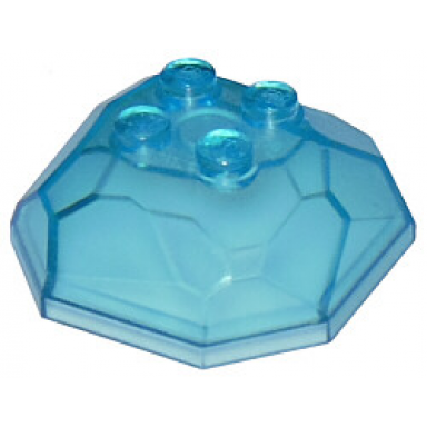 trans-light blue rock 4 x 4 octagonal boulder top