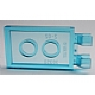 trans-light blue tile modified 2 x 3 with 2 clips undetermined type