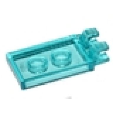trans-light blue tile modified 2 x 3 with 2 clips angled