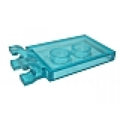 trans-light blue tile modified 2 x 3 with 2 u clips