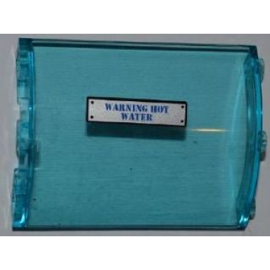 trans-light blue cylinder quarter 4 x 4 x 6 with warning hot water pattern model left side sticker - set 8190