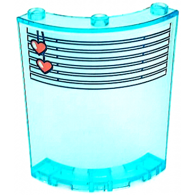 trans-light blue cylinder quarter 4 x 4 x 6 with white venetian blinds straight with coral hearts drawstring pattern sticker - set 41394