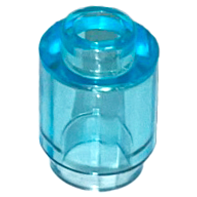 trans-light blue brick round 1 x 1