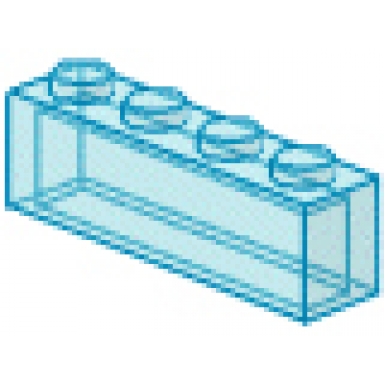 trans-light blue brick 1 x 4 without bottom tubes