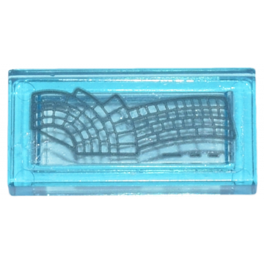 trans-light blue tile 1 x 2 with dark bluish gray futuristic keyboard pattern sticker - set 76269