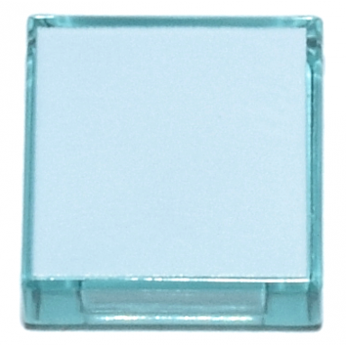 trans-light blue tile 1 x 1 with white square pattern