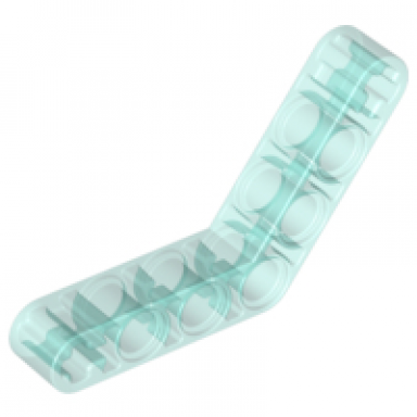 trans-light blue technic liftarm modified bent thick 1 x 7 4 - 4