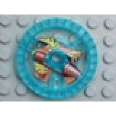 trans-light blue technic disk 5 x 5 - roborider talisman wheel driller mold with robot pattern