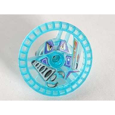 trans-light blue technic disk 5 x 5 - roborider talisman wheel grab mold with robot pattern