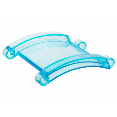 trans-light blue technic panel curved 8 x 8 x 2