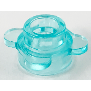 trans-light blue plate round 1 x 1 with flower edge 4 knobs petals