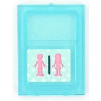 glass for train door with lip on all sides with dark pink male and female friends silhouettes unisex restroom pattern sticker - set 41429