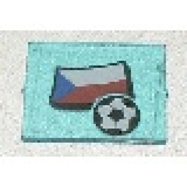 glass for window 1 x 4 x 3 with flag of czech republic and soccer ball pattern sticker - set 3404