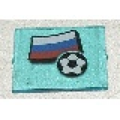 glass for window 1 x 4 x 3 with flag of russia and soccer ball pattern sticker - set 3404