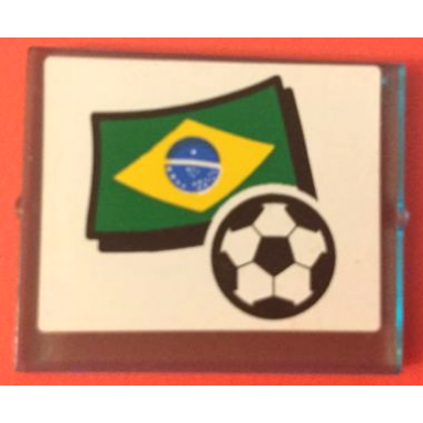 trans-light blue glass for window 1 x 4 x 3 with flag of brazil and soccer ball on white background pattern sticker - set 3411