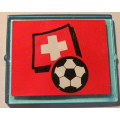 glass for window 1 x 4 x 3 with flag of switzerland and soccer ball on red background pattern sticker - set 3407