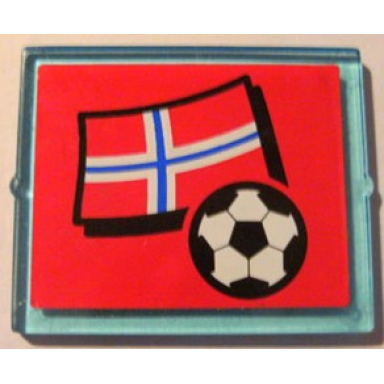 trans-light blue glass for window 1 x 4 x 3 with flag of norway and soccer ball on red background pattern sticker - set 3407