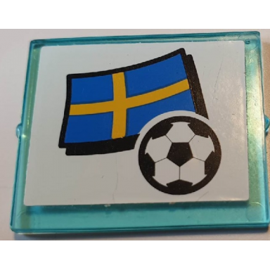 trans-light blue glass for window 1 x 4 x 3 with flag of sweden and soccer ball on white background pattern sticker - set 3405