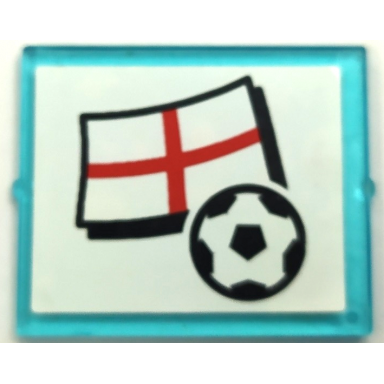 trans-light blue glass for window 1 x 4 x 3 with flag of england and soccer ball on white background pattern sticker - set 3405