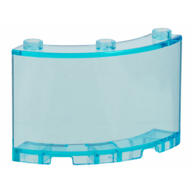 trans-light blue cylinder quarter 4 x 4 x 3