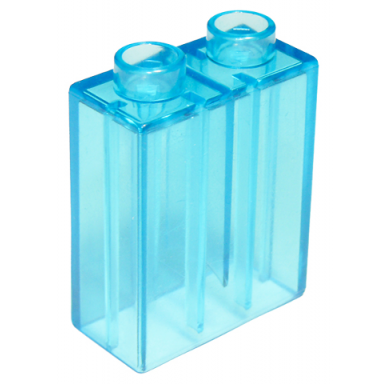 trans-light blue duplo brick 1 x 2 x 2
