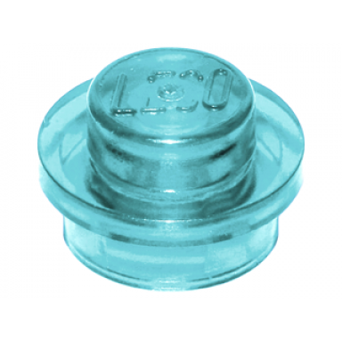 trans-light blue plate round 1 x 1