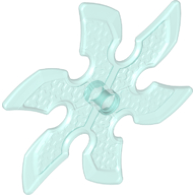 trans-light blue technic circular saw blade with pin hole and six teeth large shuriken throwing star