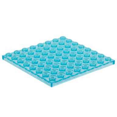 trans-light blue plate 8 x 8