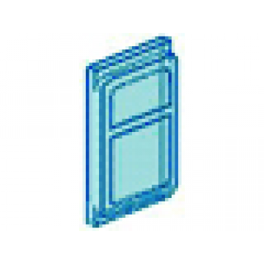 trans-light blue glass for train door with lip on top and bottom