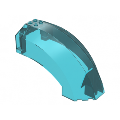 trans-light blue windscreen 12 x 6 x 6 curved