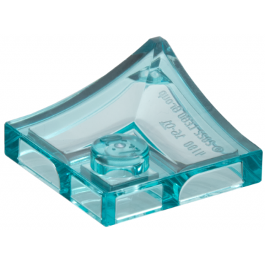 trans-light blue arch 2 x 2 inverted corner with recessed stud