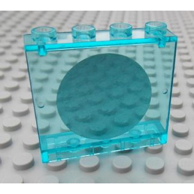 trans-light blue panel 1 x 4 x 3 - hollow studs with round mirror pattern sticker - set 7586